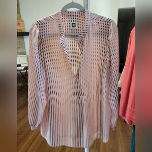 Anne Klein Pink Polka Dot Blouse